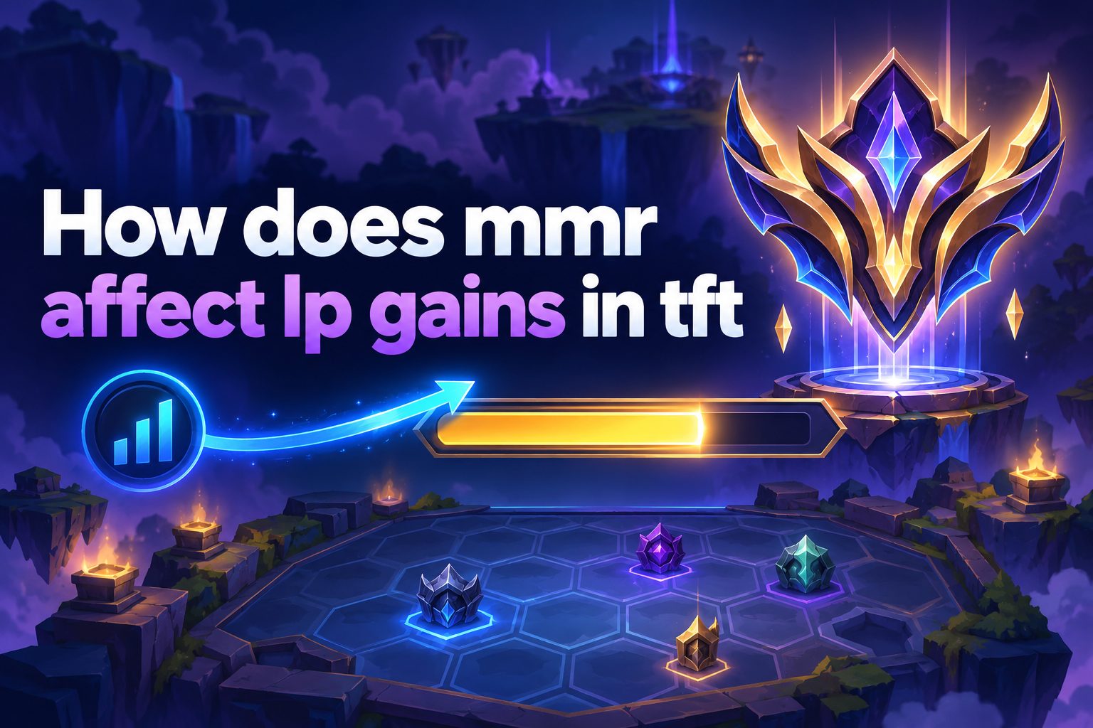 Teamfight Tactics rank points screen showing LP gains influenced by hidden MMR